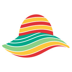 Summer Hat in Watercolor Style