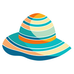 Summer Hat in Watercolor Style