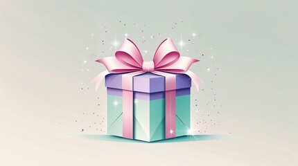 Colorful gift box with sparkling details on a soft background for celebration and special occasions