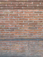 Wall brick, textured red brick wall with visible mortar lines, perfect as background, texture, or for urban-themed visuals