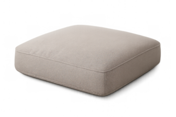 Soft, square-shaped pouf with beige upholstery, ideal for adding extra seating to any modern interior design project