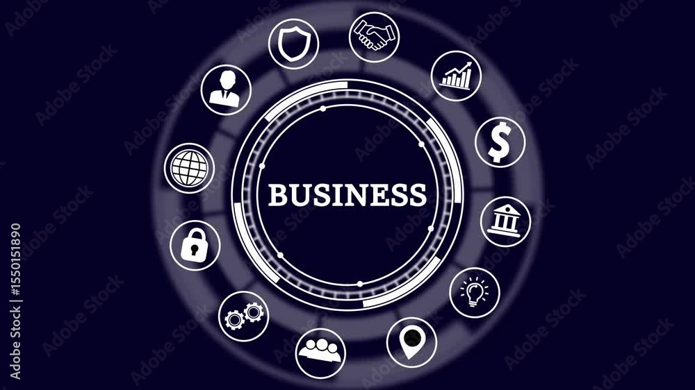Poster business concept on a futuristic compute, seamless loop technology network background concept . futu