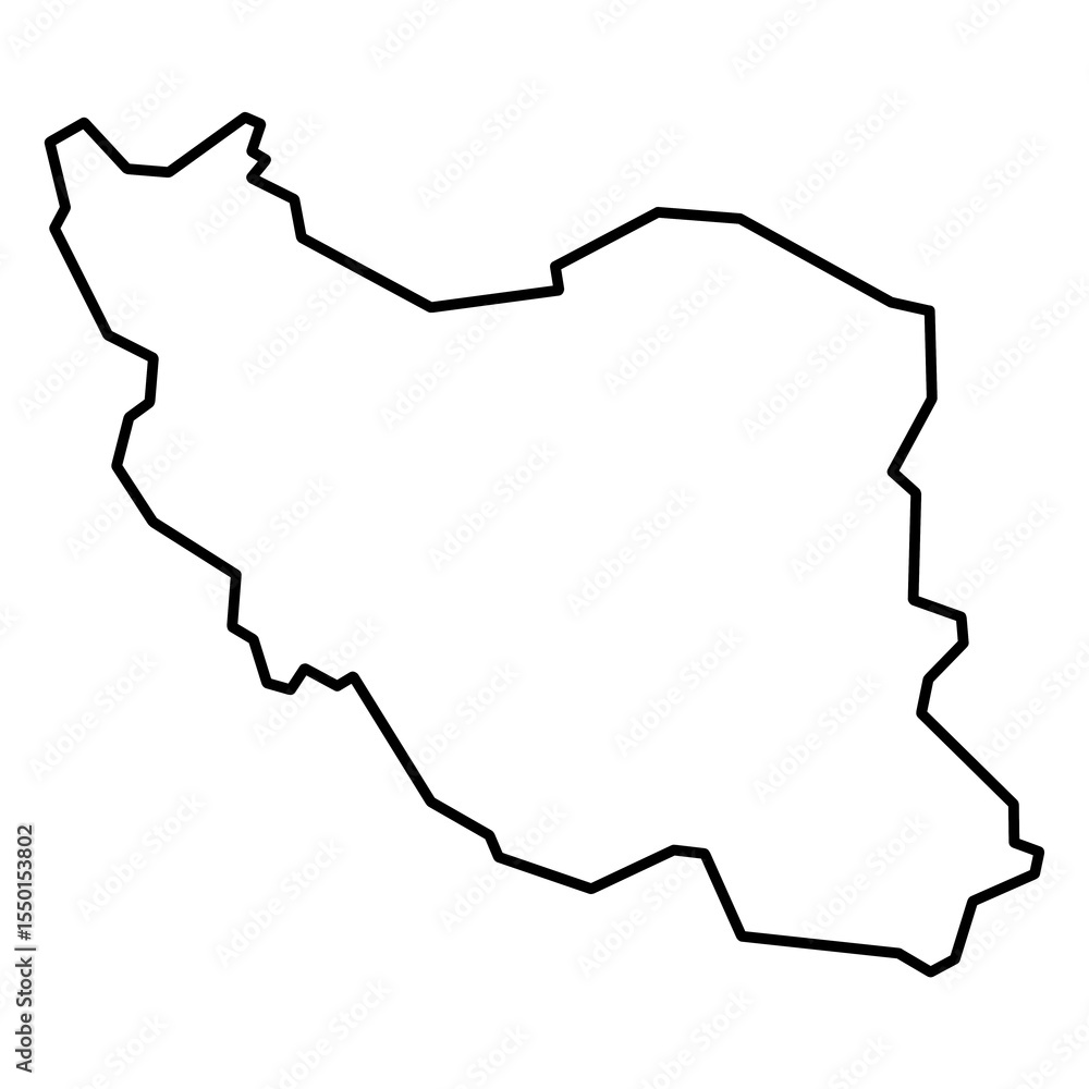 Poster iran map line icon with simple and modern design