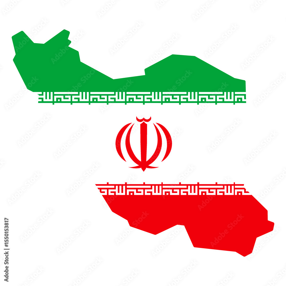 Aufkleber iran map with flag isolated on transparent background
