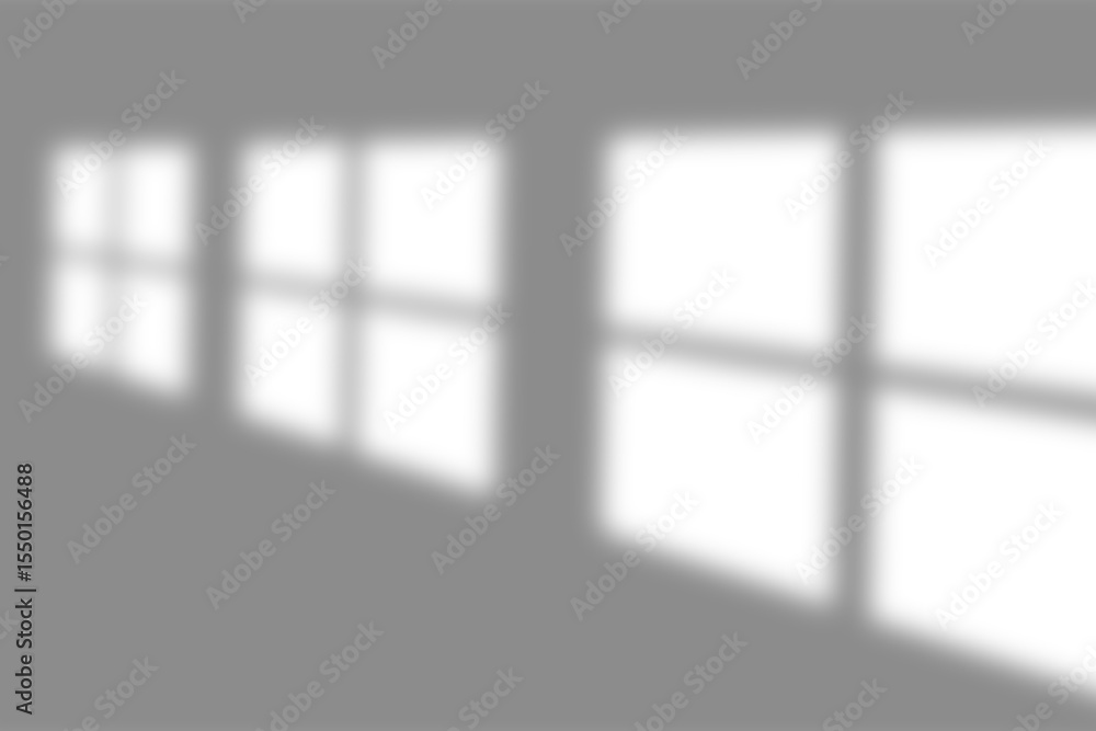Aufkleber transparent shadow overlay effect from window light, soft blur shadow isolated on clear background f