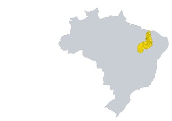 Mapa de los municipios del estado de Piauí en Brasil