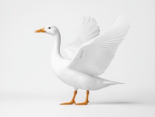 Naklejka premium White Goose in Flight Pose