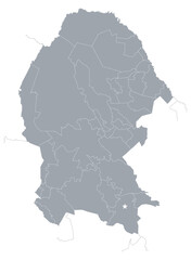 Map with political division by municipalities, for infographics of the State of Coahuila in Mexico