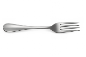 Silver fork isolated on transparent background, perfect for restaurant menus, recipe books, or food-related designs