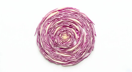 Fototapeta premium Cross Section Of Red Cabbage Head Isolated Against Clear White Background