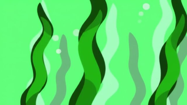 Abstract Green Seaweed Illustration