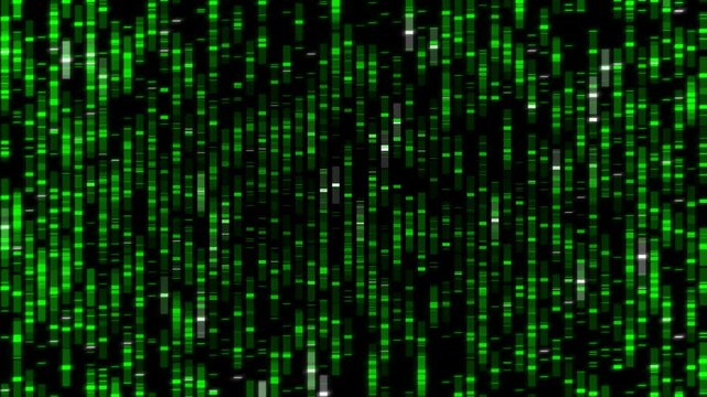 Futuristic technology used for scientific research of the human gene. Scientific research system examining the genetic structure. Scientific biological research of the genetic code evolution.