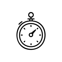 Handdrawn Lineart Stopwatch Icon Time Measurement Timer Clock vector