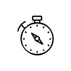Handdrawn Lineart Stopwatch Icon Time Measurement Timer Device vector