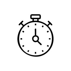 Handdrawn Stopwatch Icon Time Measurement Timer Clock Outline Simple Minimalist Design Element