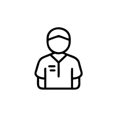 Obraz premium Handdrawn Line Art Icon of a Person Wearing a Polo Shirt human figure