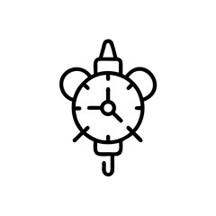 Handdrawn Line Art Clock Design Hanging Ornament Three Circles vector