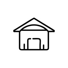 Handdrawn Line Art Simple House Icon Home Building Sketch Minimalist Design Element