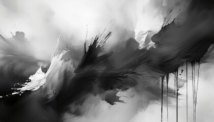 black and white grunge ink wash abstract background