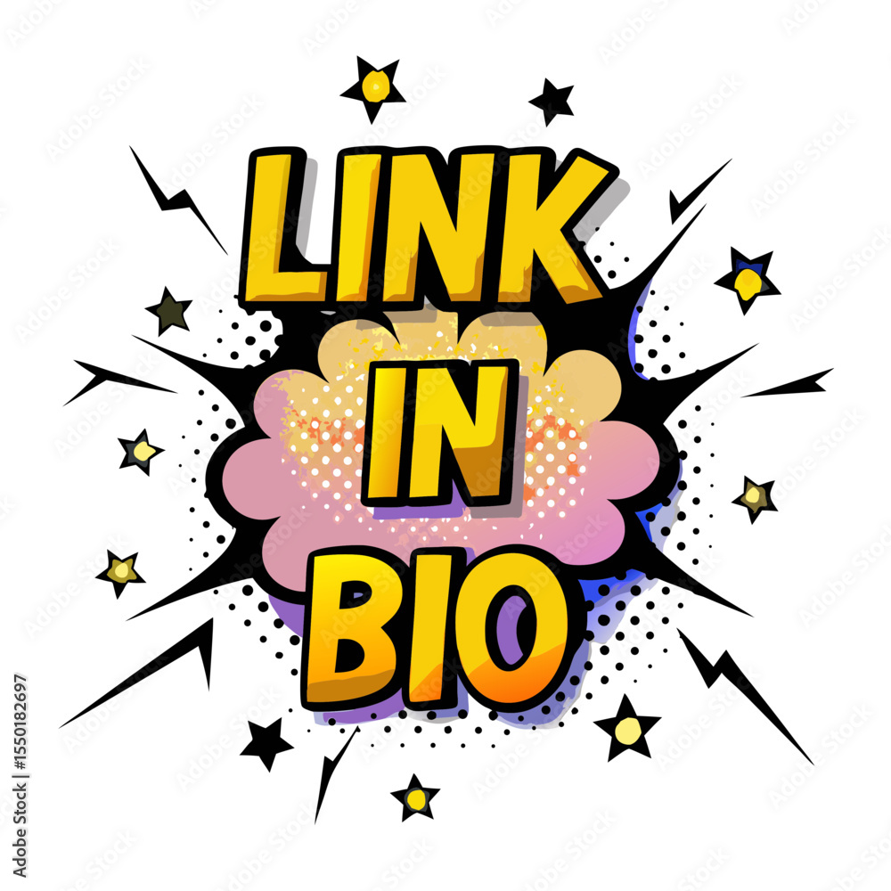 Poster isolated vector image in comic book style with text 