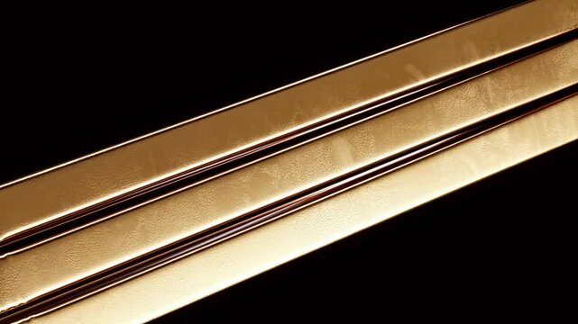 Seamless 4K loop of golden metal plates smoothly transforming into segmented padded fabric and back. Captures the balance of rigidity and softness, nature and technology. Ideal for abstract