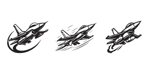  High speed warplane vector design showing aggressive fighter jet maneuver in cartoon sketch style © MDOmar