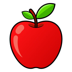 Flat Red Apple Design