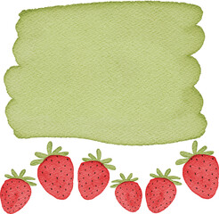 watercolor strawberry frame background for your text and design