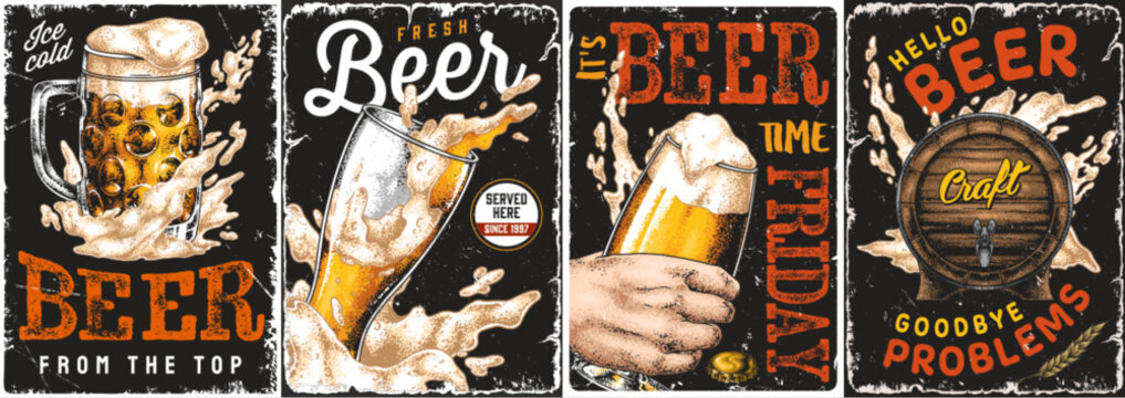 Craft beer designs celebrating Friday enjoyment