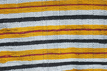 Striped serenity crafted by hand with love using textures of yellow, white, black and a touch of...