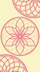 Decorative geometric flower pattern in soft pink for elegant design projects
