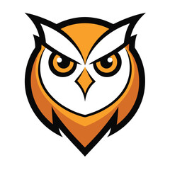 Stylized barn owl head mascot logo design with vibrant colors on white background