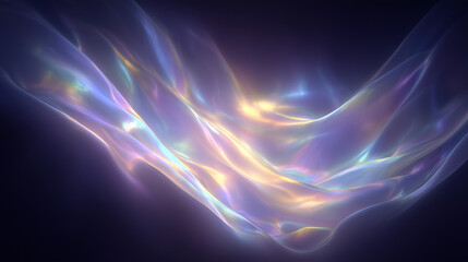 Fototapeta premium Iridescent Abstract Silk Waves on Dark Background 