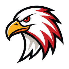 Majestic eagle head mascot logo design in vibrant colors on white background