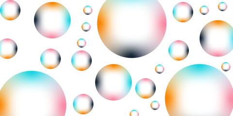 Design soap bubbles on a transparent background. seamless pattern colorful soap bubble background. isolated colorful large and small bubbles. Holographic fluid circles in pastel colors.
