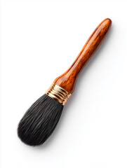 Fototapeta premium Orange paintbrush with synthetic bristles isolated on white background 
