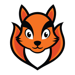 Cute squirrel head mascot logo design with vibrant colors and bold outline