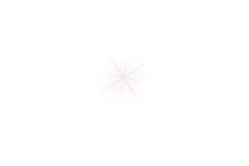 White shining star light isolated on transparent background. Bright glowing white star with sparkling rays. Light sparkle effect, glowing shine. PNG flare light
