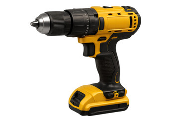 Modern cordless drill isolated on transparent background, perfect for diy and construction projects
