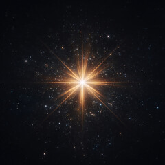 Starburst light effects in deep space, cosmic glow background
