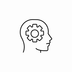 brain gear processing icon sign vector