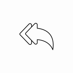 double back arrow icon sign vector