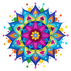 Color Splash Mandala Art
