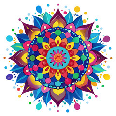 Color Splash Mandala Art