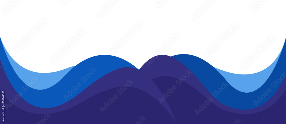 Poster header footer blue layered curve abstract style border frame illustration banner background design