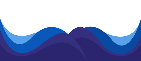 Header footer blue layered curve abstract style border frame illustration banner background design