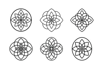 oval form abstract mandala vector illustration