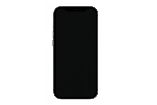 Modern smartphone with blank screen isolated on transparent background, perfect for showcasing apps and designs - Powered by Adobe
