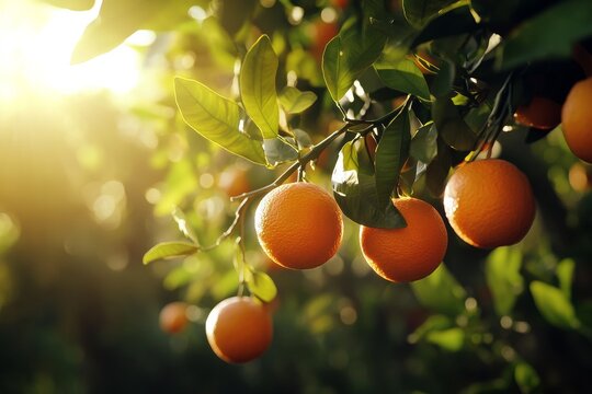 Sunlit Orange Grove - Powered by Adobe