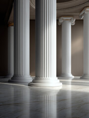 White column marble floor classical architecture sunlight grand interior ornate detail elegant vertical lines